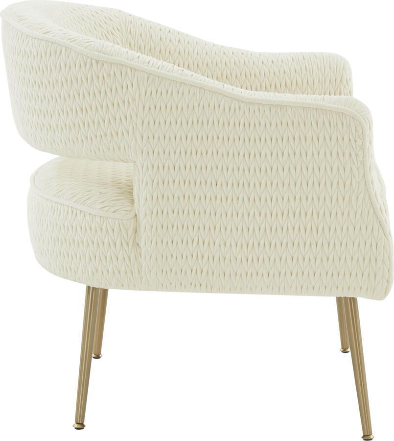 Tov Furniture Accent Chairs - Diana Cream Velvet Accent Chair