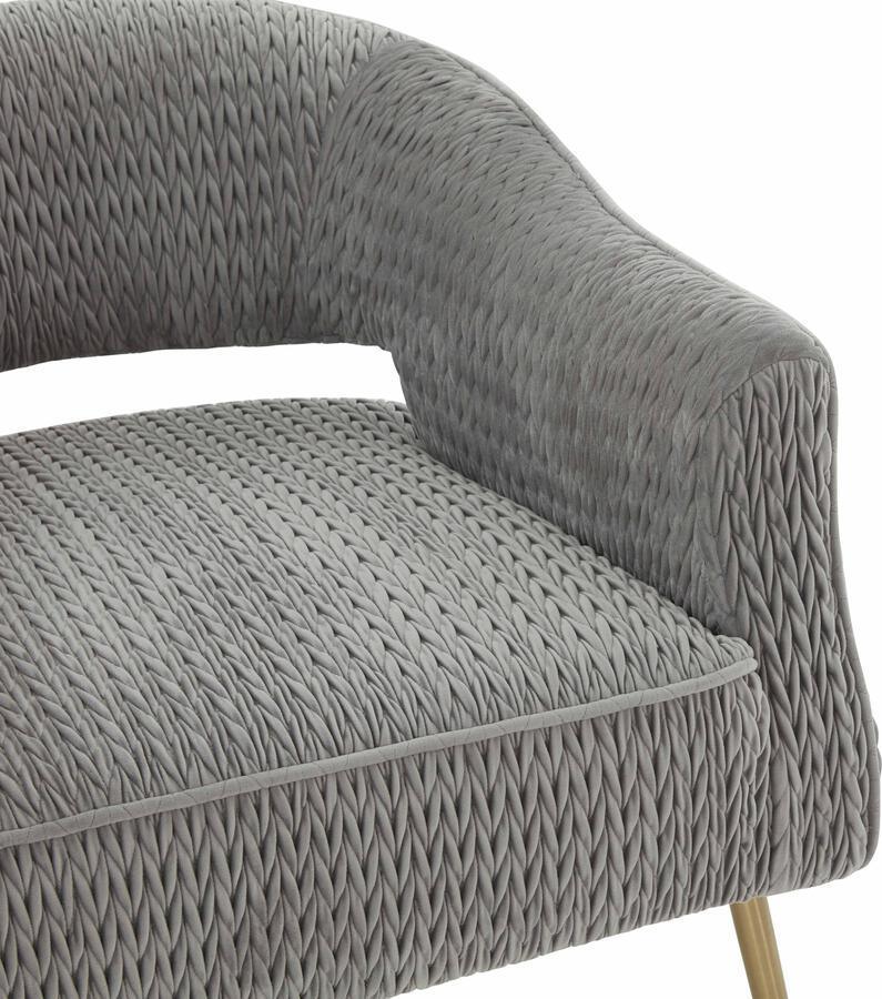 Tov Furniture Accent Chairs - Diana Grey Velvet Accent Chair