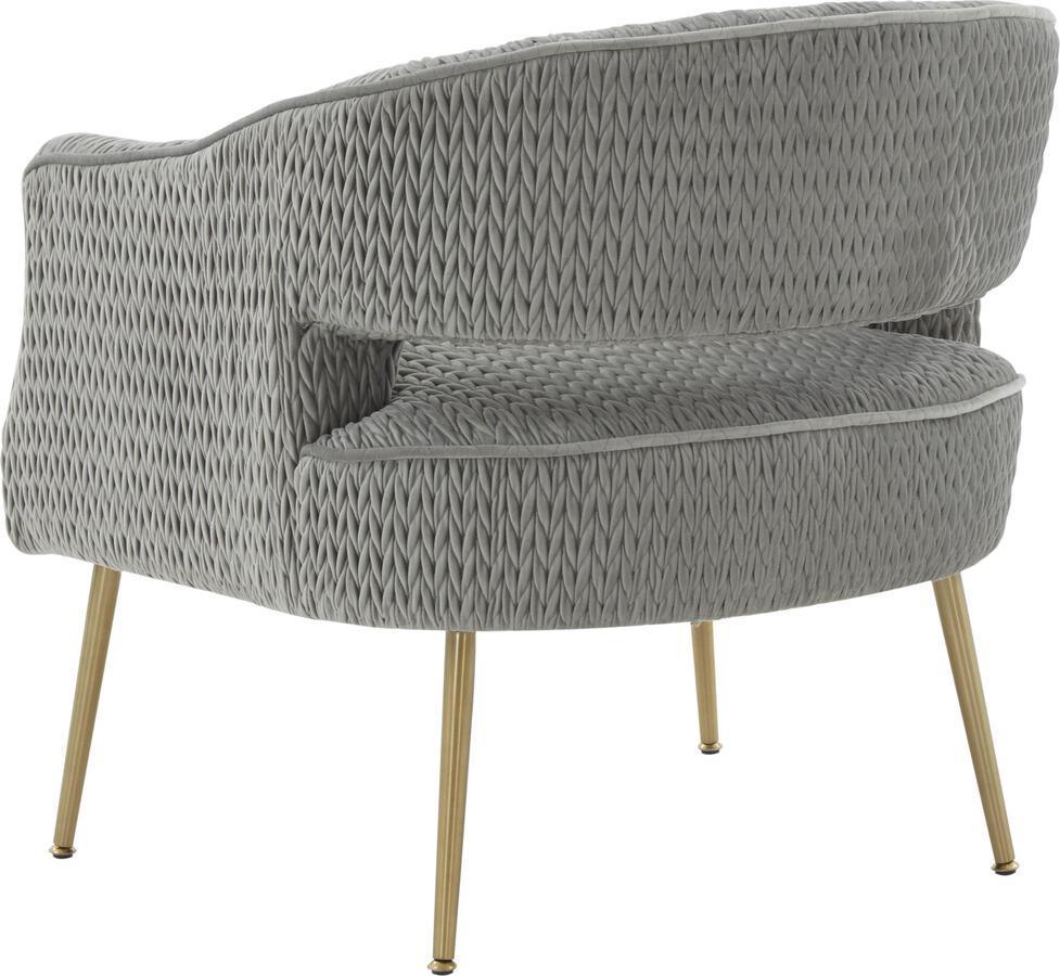 Tov Furniture Accent Chairs - Diana Grey Velvet Accent Chair
