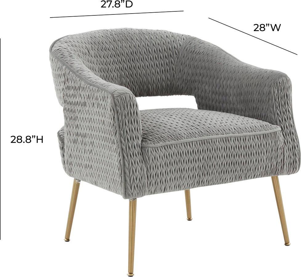 Tov Furniture Accent Chairs - Diana Grey Velvet Accent Chair