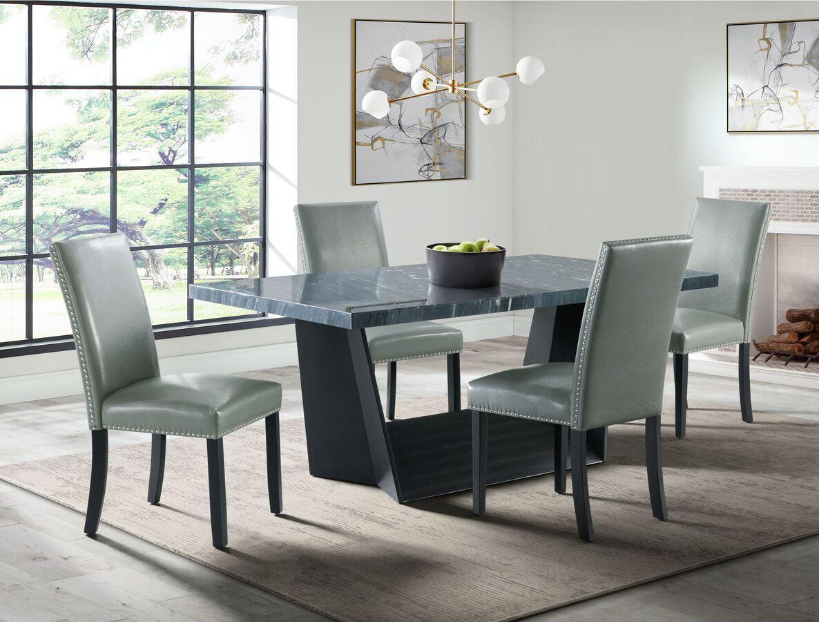 Elements Dining Sets - Dillon Standard Height Gray 5 Piece Dining Set-Table & Four Faux Leather Chairs in Gray