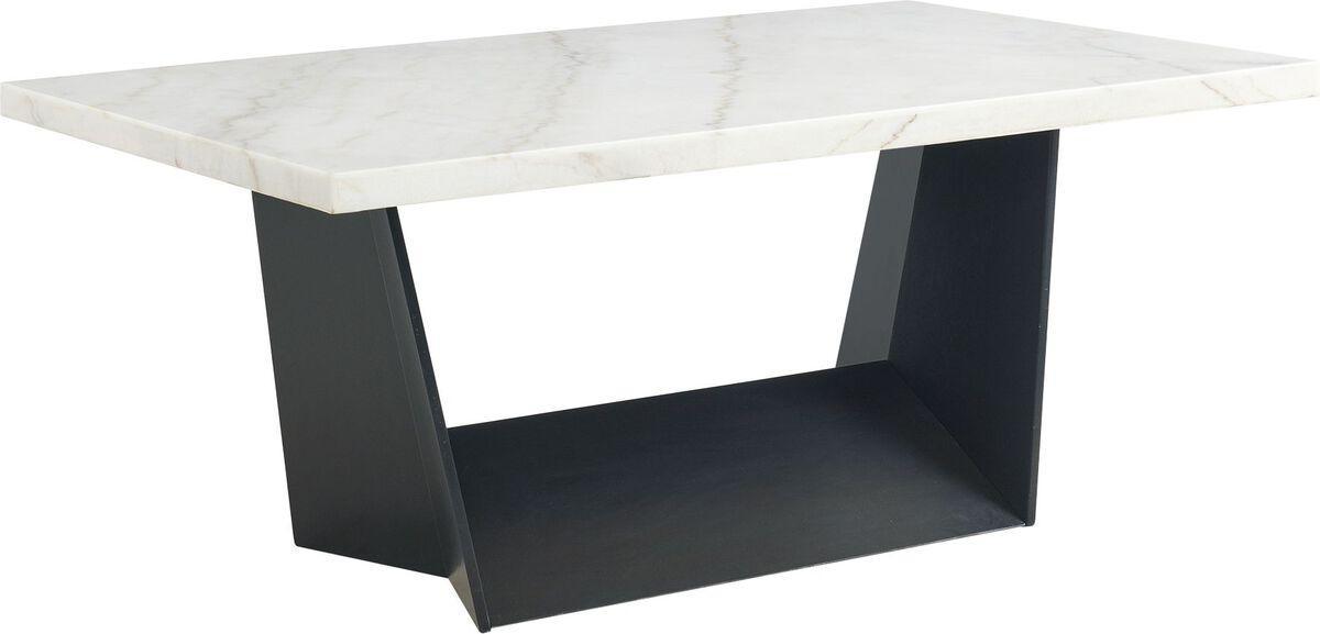 Elements Dining Tables - Dillon Standard Height Marble Table in White