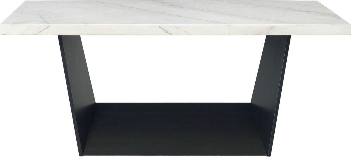 Elements Dining Tables - Dillon Standard Height Marble Table in White