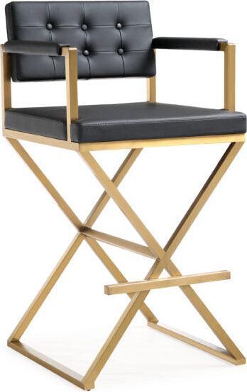Tov Furniture Barstools - Director Black Gold Steel Barstool