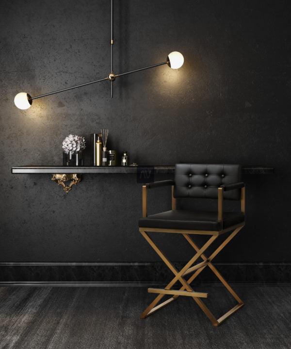 Tov Furniture Barstools - Director Black Gold Steel Barstool