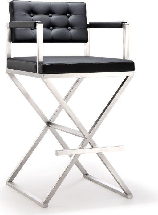 Tov Furniture Barstools - Director Black Stainless Steel Barstool