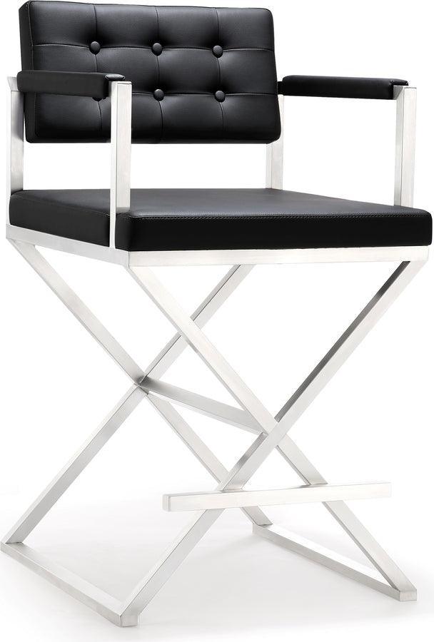 Tov Furniture Barstools - Director Black Stainless Steel Counter Stool
