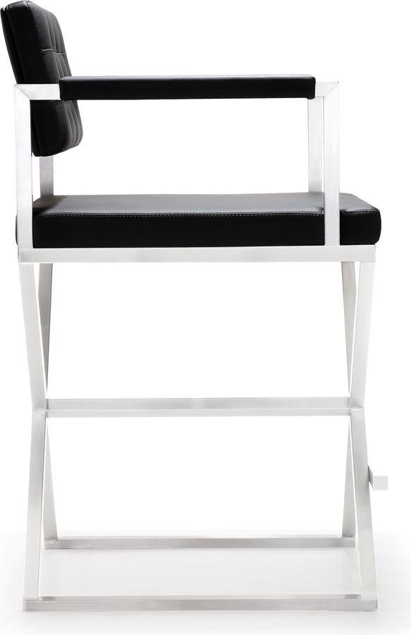 Tov Furniture Barstools - Director Black Stainless Steel Counter Stool
