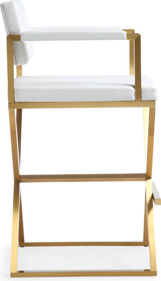 Tov Furniture Barstools - Director White Gold Steel Barstool