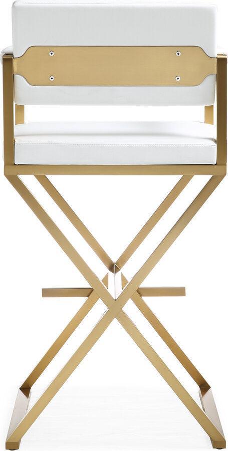 Tov Furniture Barstools - Director White Gold Steel Barstool