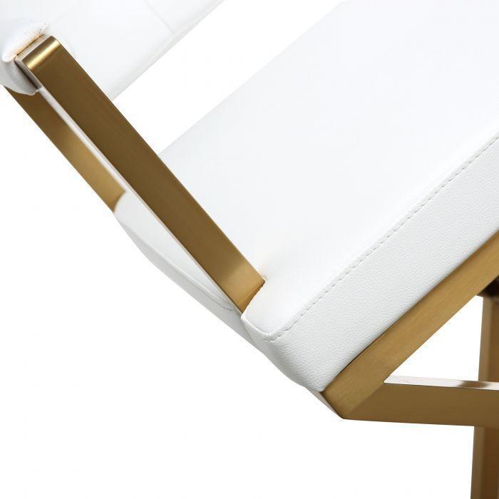 Tov Furniture Barstools - Director White Gold Steel Counter Stool