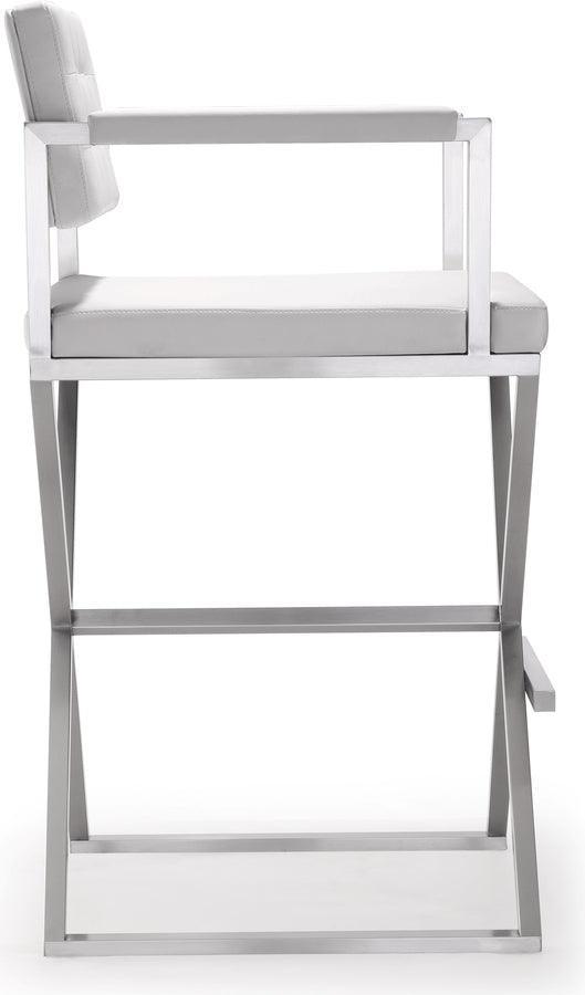 Tov Furniture Barstools - Director White Stainless Steel Barstool