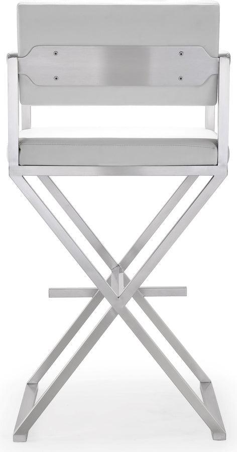 Tov Furniture Barstools - Director White Stainless Steel Barstool