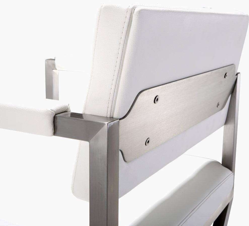 Tov Furniture Barstools - Director White Stainless Steel Barstool