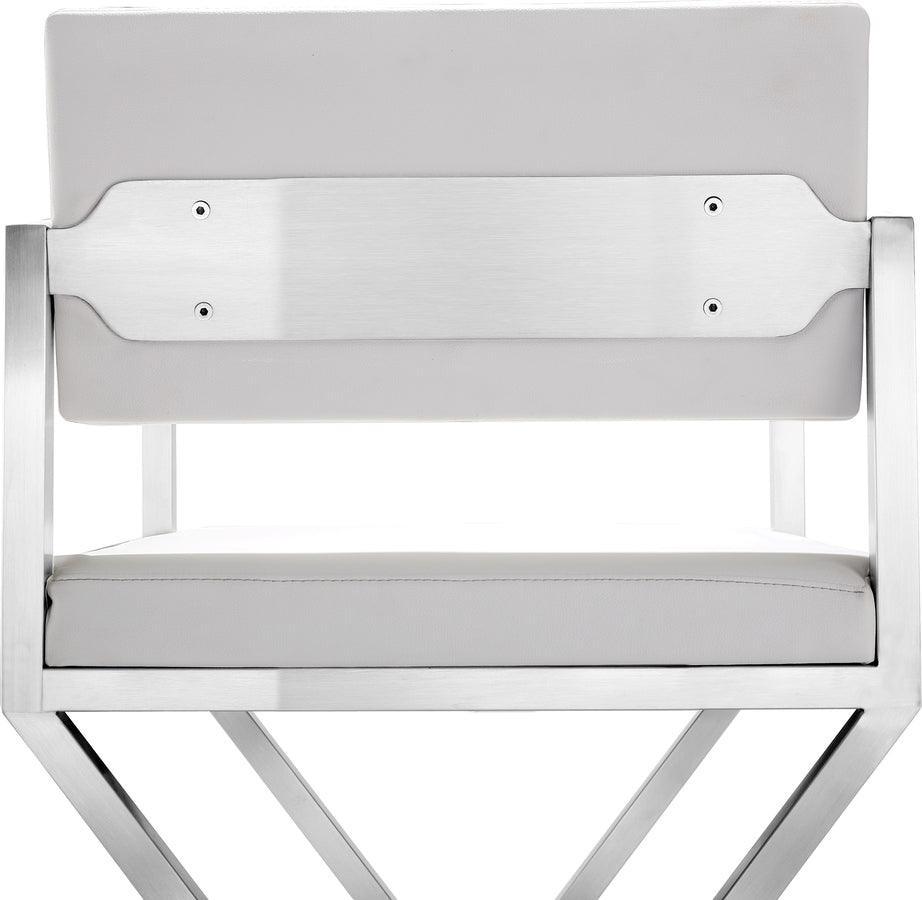 Tov Furniture Barstools - Director White Stainless Steel Barstool