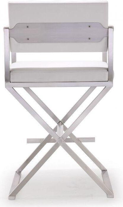 Tov Furniture Barstools - Director White Stainless Steel Counter Stool