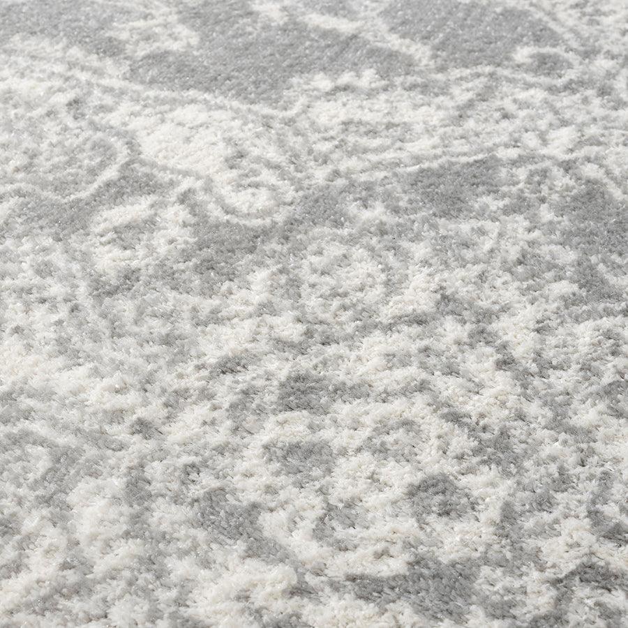 Olliix.com Indoor Rugs - Distressed Medallion Woven Area Rug Cream|Grey MP35-8058