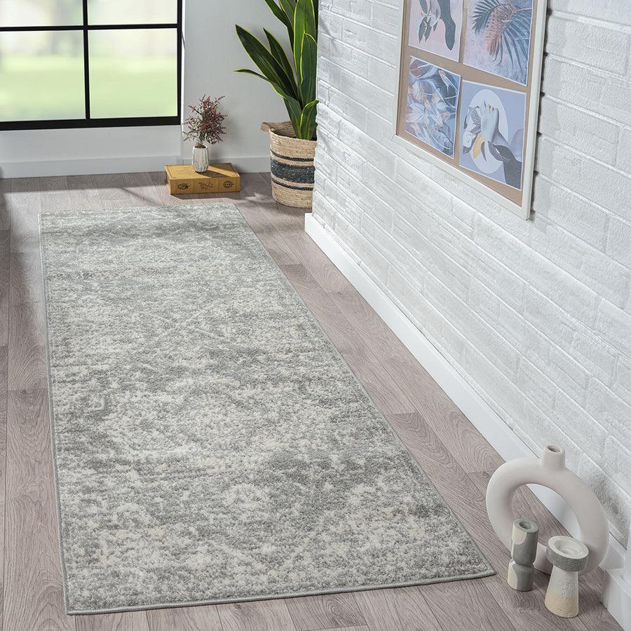 Olliix.com Indoor Rugs - Distressed Medallion Woven Area Rug Cream|Grey MP35-8059