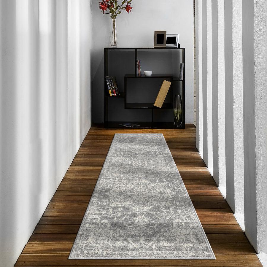 Olliix.com Indoor Rugs - Distressed Medallion Woven Area Rug Cream|Grey MP35-8059