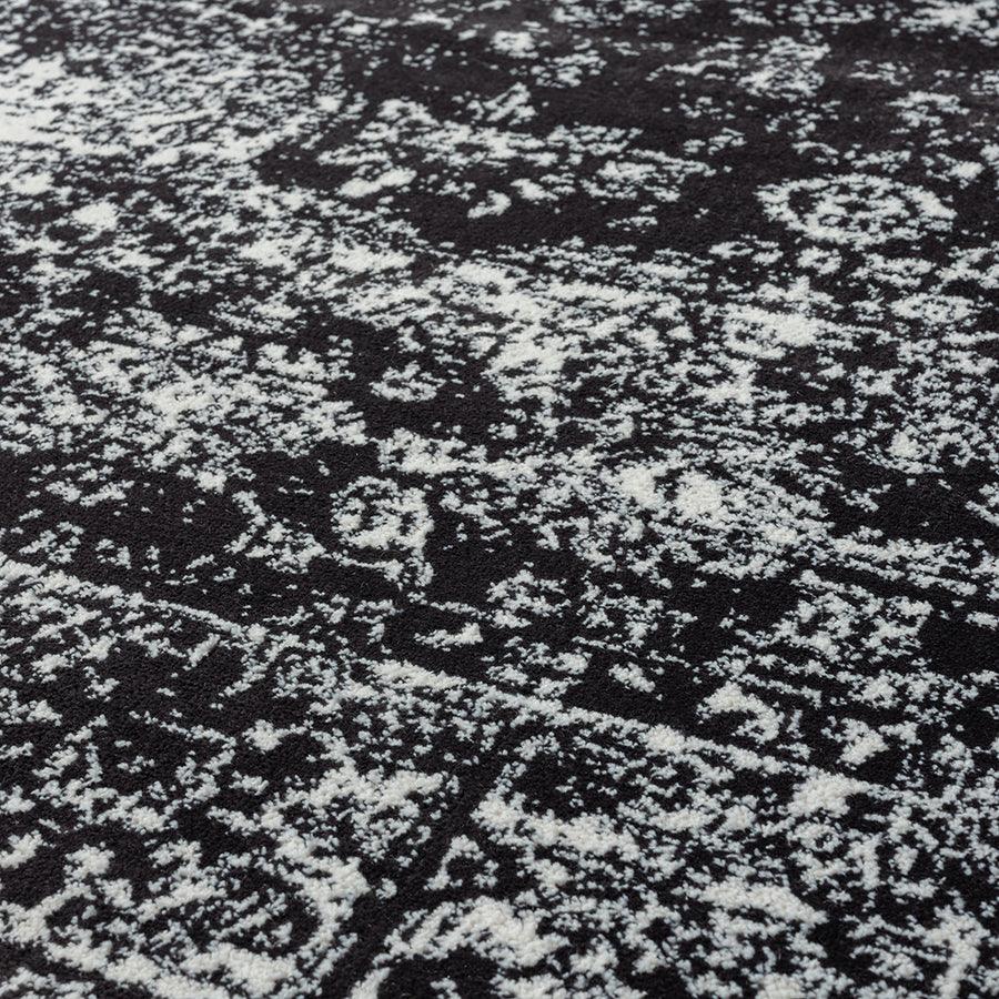 Olliix.com Indoor Rugs - Distressed Vintage Persian Woven Area Rug Black|Cream MP35-8067