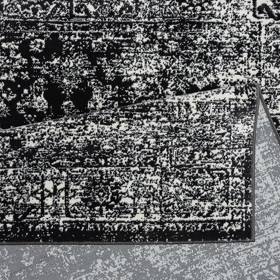 Olliix.com Indoor Rugs - Distressed Vintage Persian Woven Area Rug Black|Cream MP35-8067