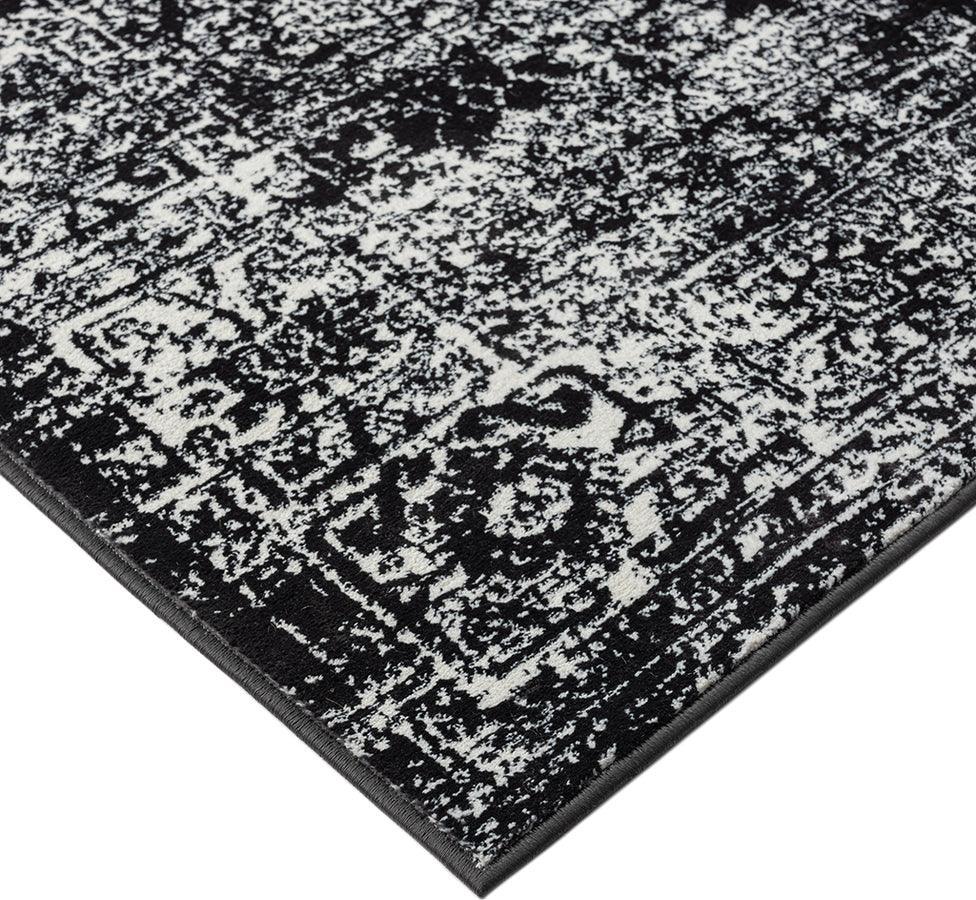 Olliix.com Indoor Rugs - Distressed Vintage Persian Woven Area Rug Black|Cream MP35-8067