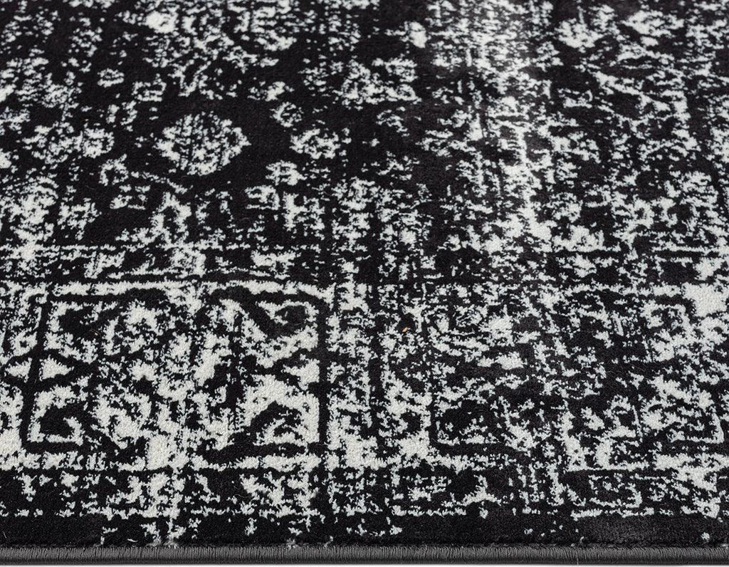 Olliix.com Indoor Rugs - Distressed Vintage Persian Woven Area Rug Black|Cream MP35-8067