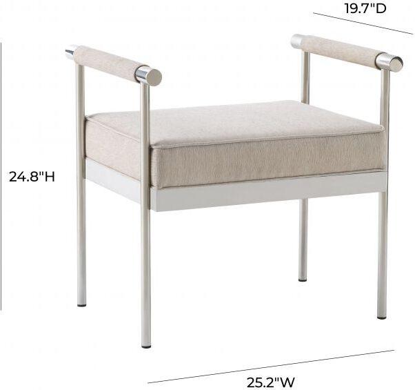 Tov Furniture Benches - Diva Cream Velvet Bench
