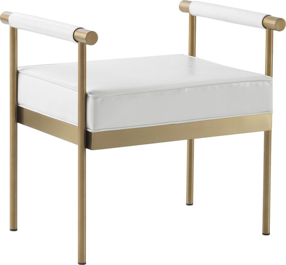 Tov Furniture Benches - Diva White Vegan Leather Bench