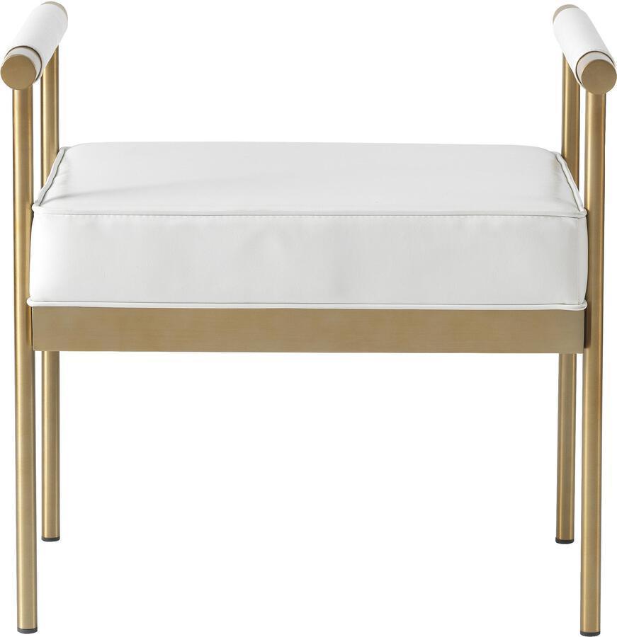 Tov Furniture Benches - Diva White Vegan Leather Bench