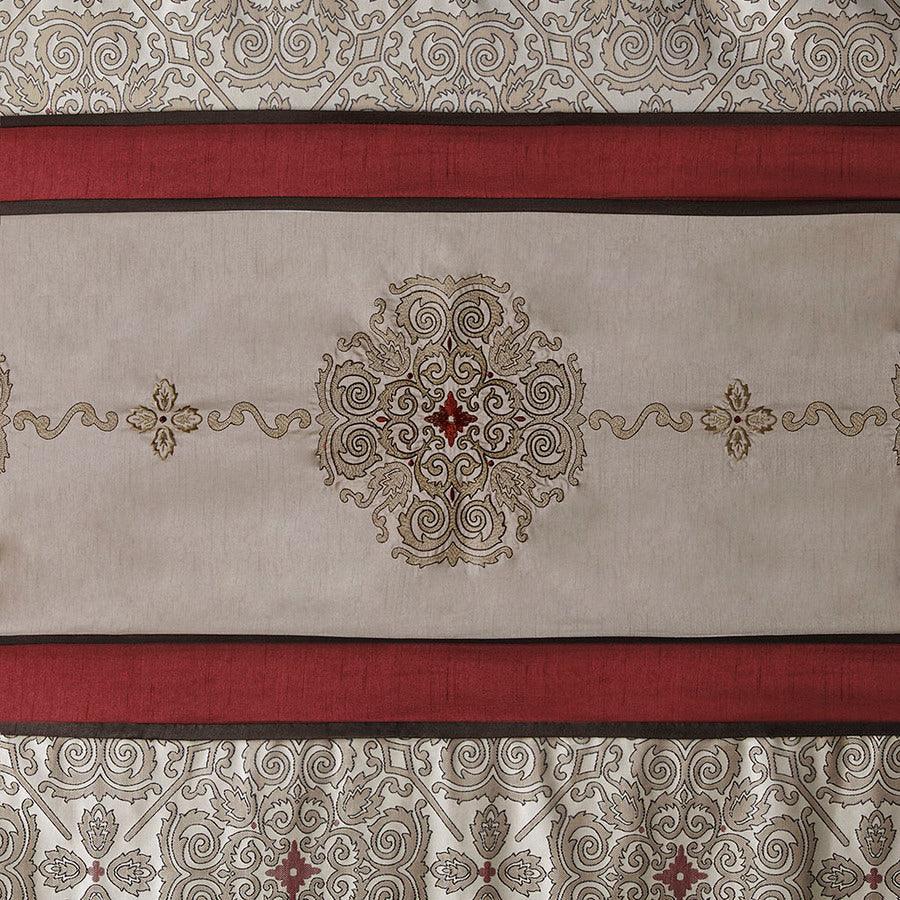 Olliix.com Shower Curtains - Donovan Embroidered Shower Curtain Red