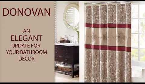 Olliix.com Shower Curtains - Donovan Embroidered Shower Curtain Red