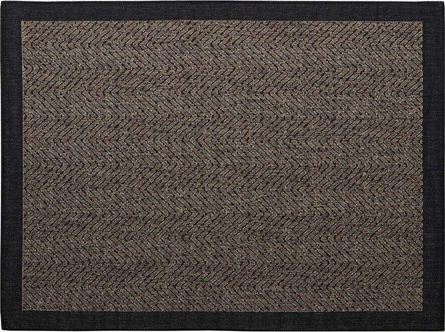 Olliix.com Indoor Rugs - Dover Textured 5 x 7 Rug Natural | Black
