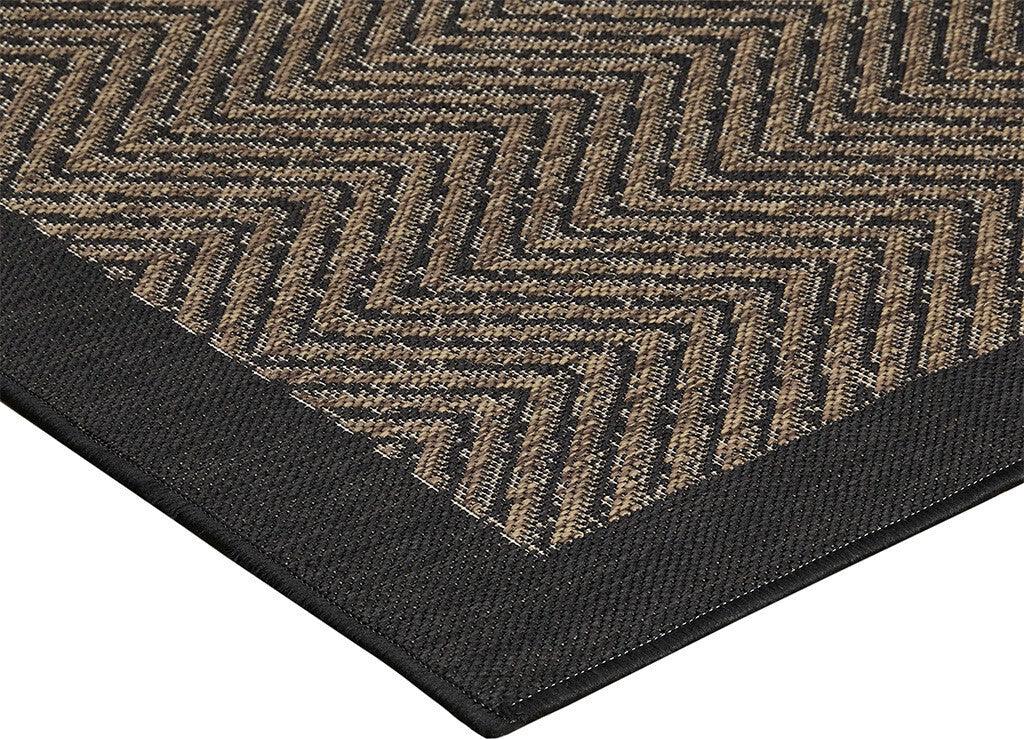 Olliix.com Indoor Rugs - Dover Textured 5 x 7 Rug Natural | Black