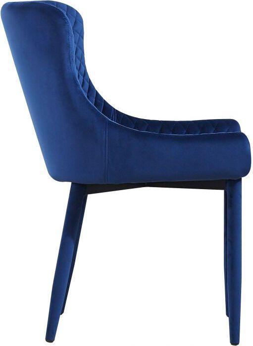 Tov Furniture Accent Chairs - Draco Navy Velvet Chair