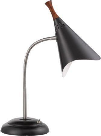 Adesso Desk Lamps - Draper Gooseneck Desk Lamp Brushed Steel & Black