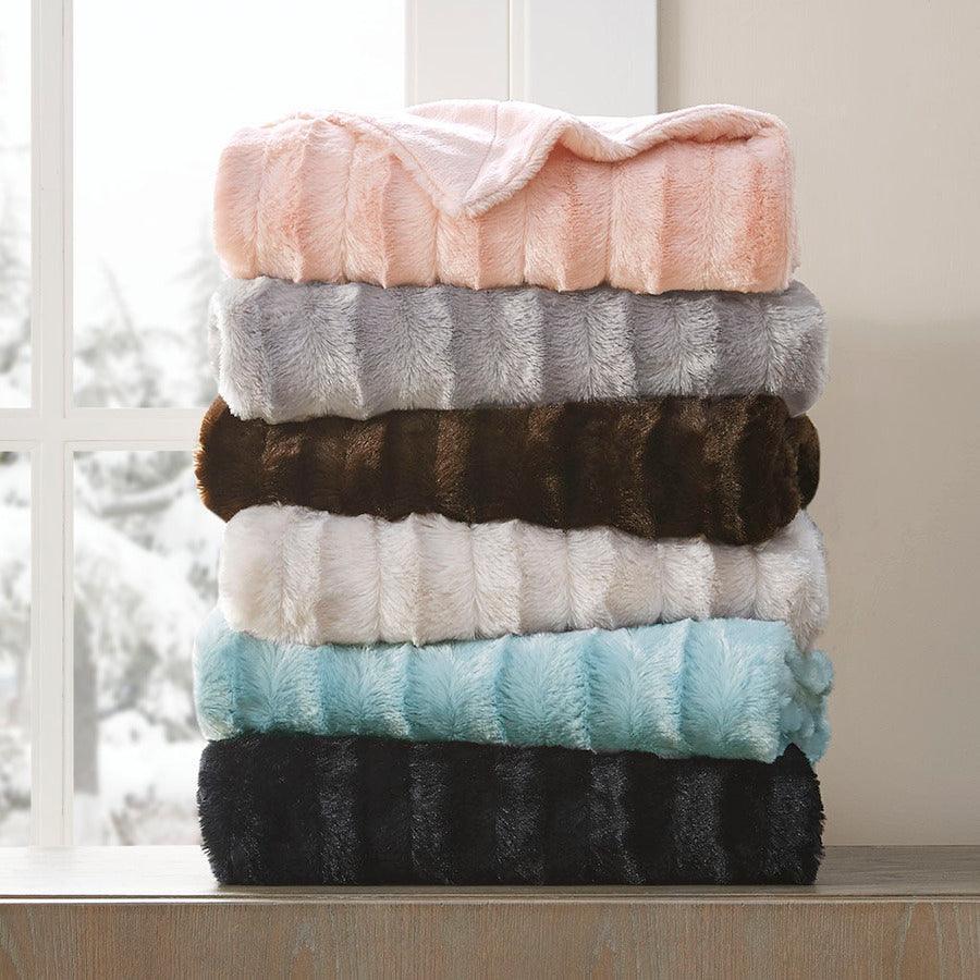 Olliix.com Pillows & Throws - Duke Casual Long Fur Throw 50x60" Brown