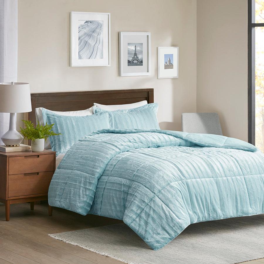 Olliix.com Comforters & Blankets - Duke Full/Queen Comforter Mini Set Aqua
