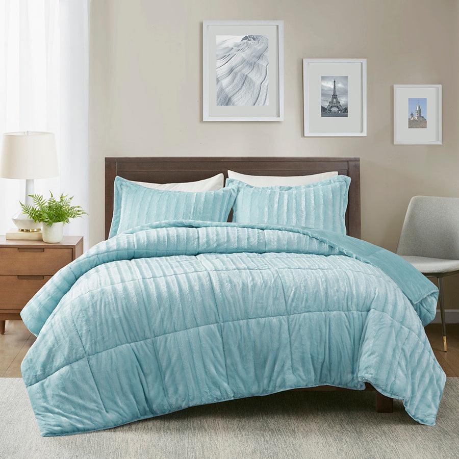 Olliix.com Comforters & Blankets - Duke Full/Queen Comforter Mini Set Aqua