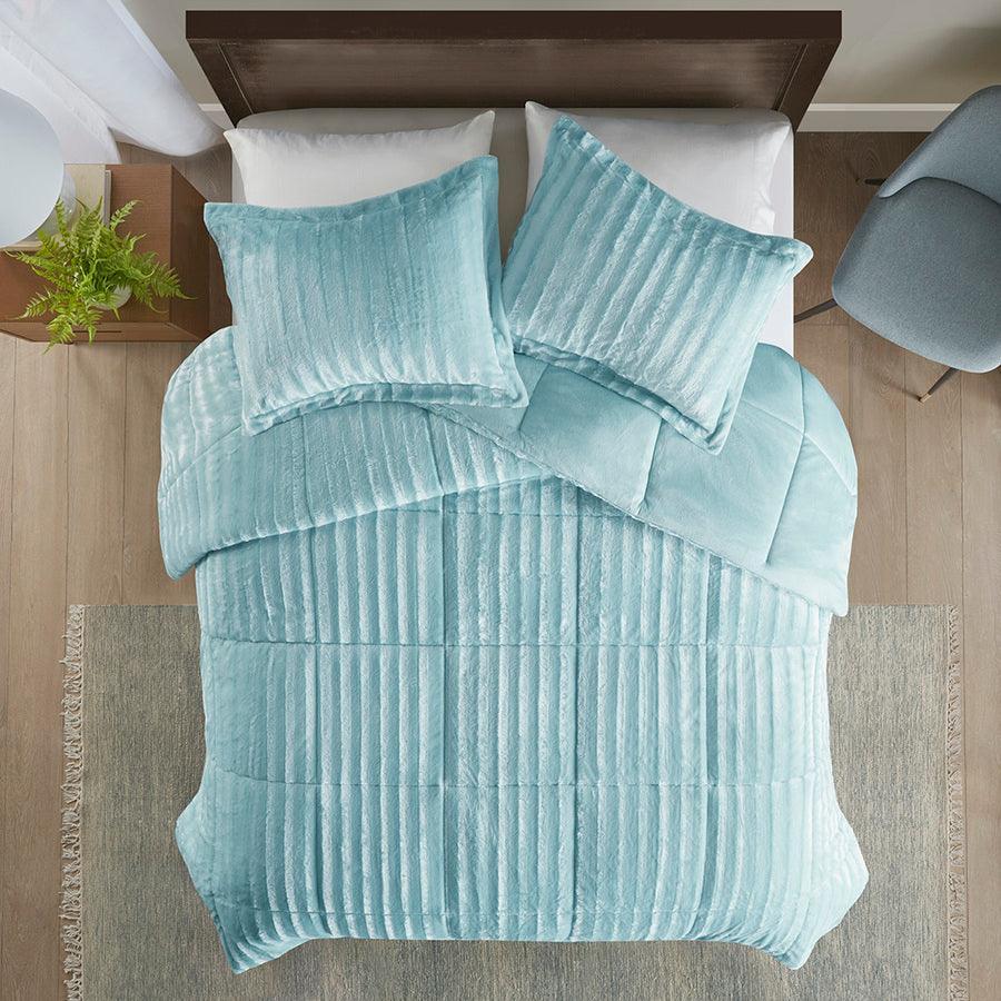 Olliix.com Comforters & Blankets - Duke Full/Queen Comforter Mini Set Aqua