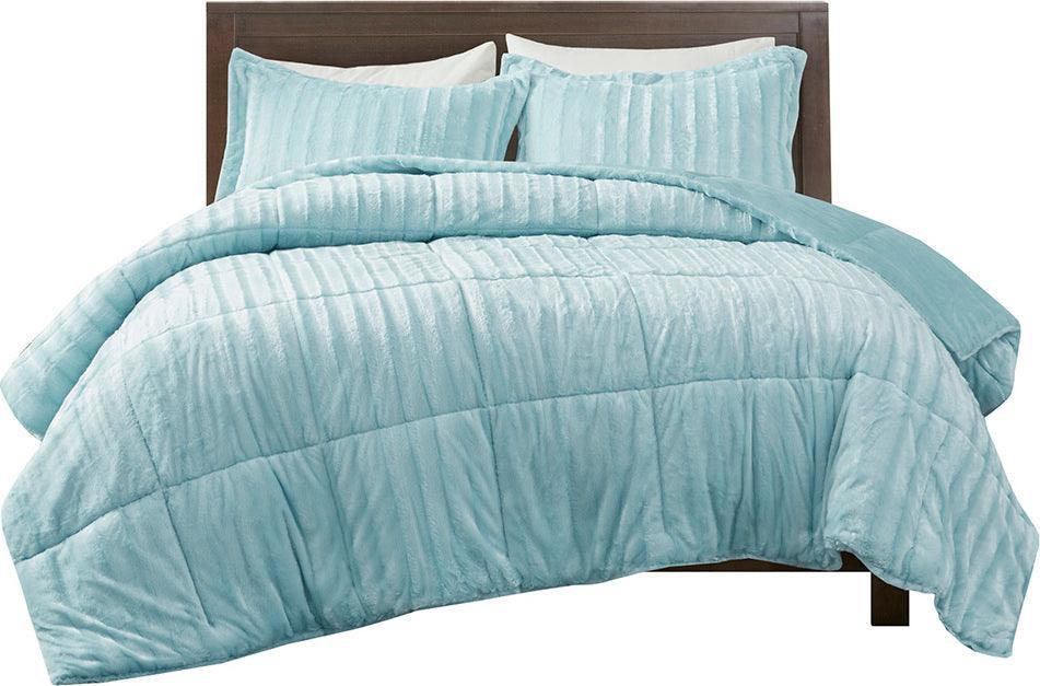 Olliix.com Comforters & Blankets - Duke Full/Queen Comforter Mini Set Aqua