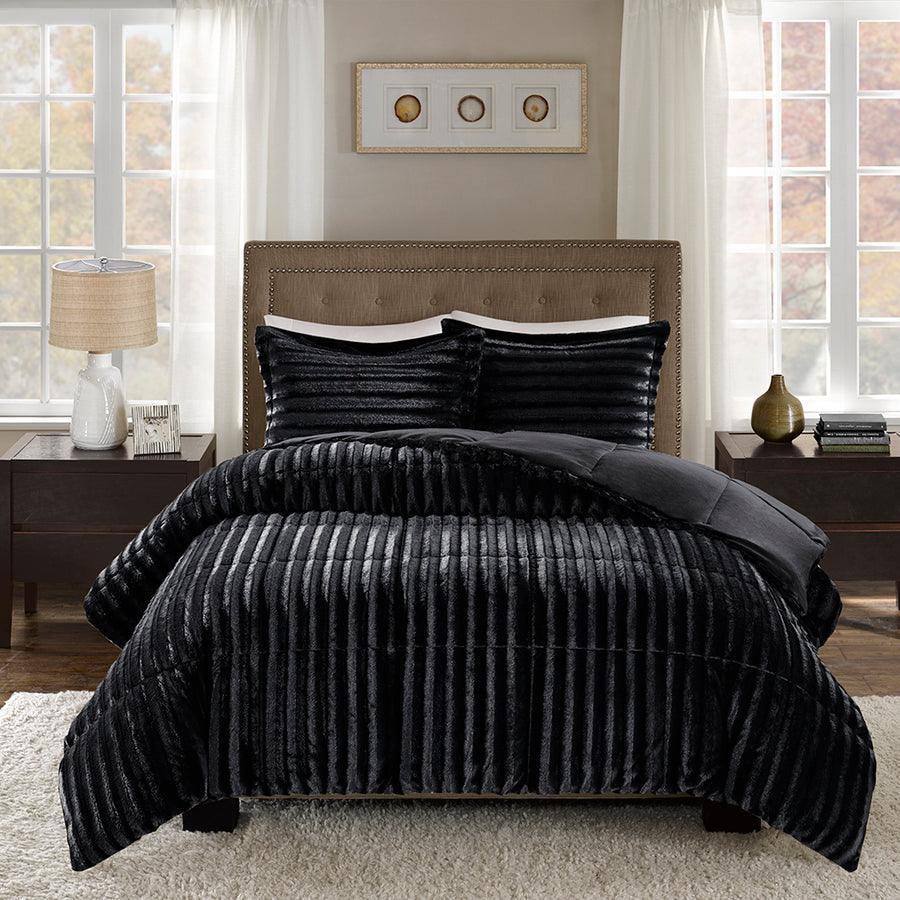 Olliix.com Comforters & Blankets - Duke Full/Queen Comforter (Set) Black