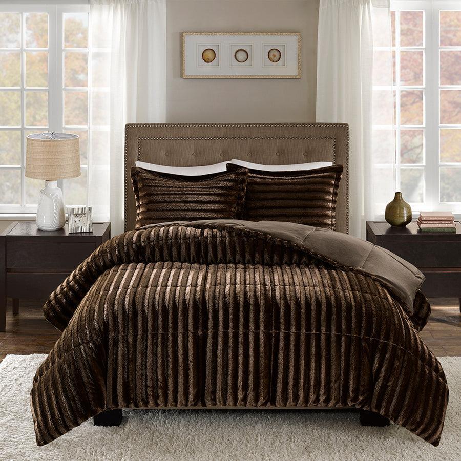 Olliix.com Comforters & Blankets - Duke Full/Queen Comforter (Set) Chocolate