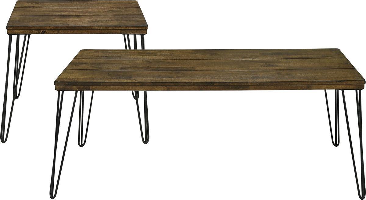 Elements Living Room Sets - Dunbar 2PC Occasional Table Set Walnut