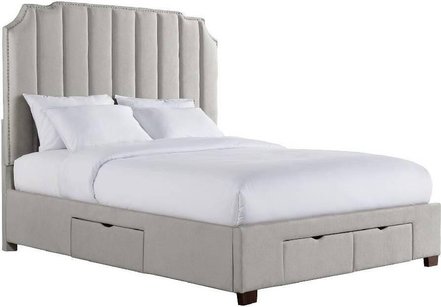 Elements Beds - Duncan King Upholstered Storage Bed Gray