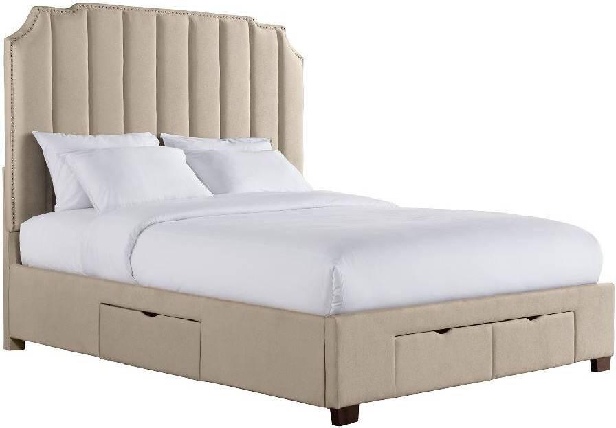 Elements Beds - Duncan King Upholstered Storage Bed Sand