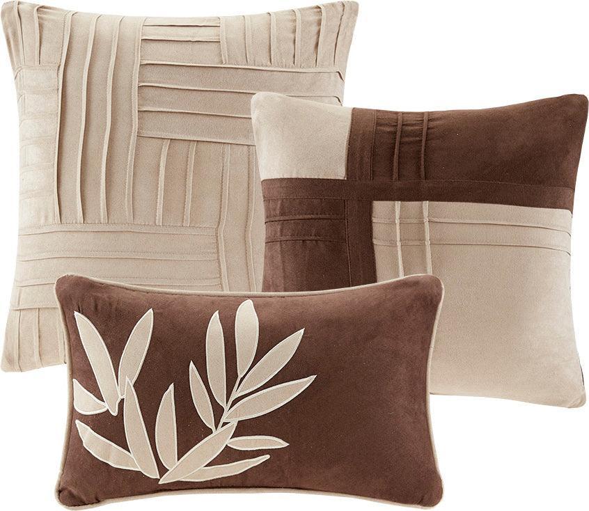 Olliix.com Comforters & Blankets - Dune 7 Piece Comforter Set Beige Queen