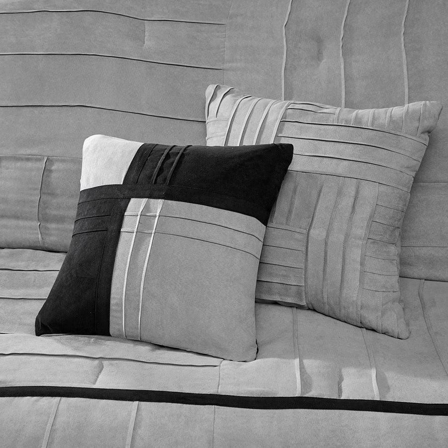 Olliix.com Comforters & Blankets - Dune Casual 7 Piece Comforter Set Gray Queen