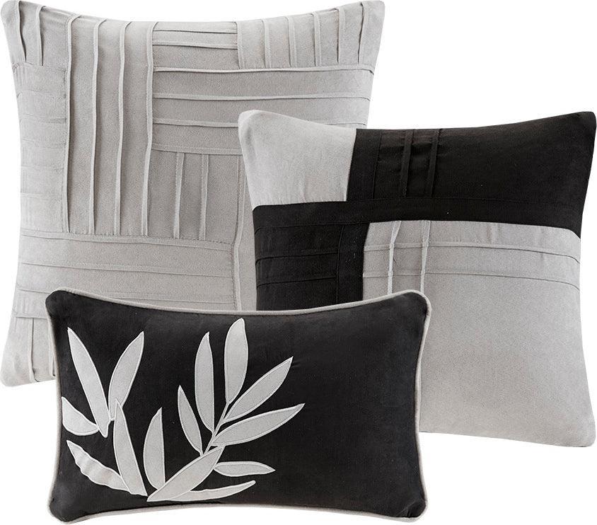 Olliix.com Comforters & Blankets - Dune Casual 7 Piece Comforter Set Gray Queen