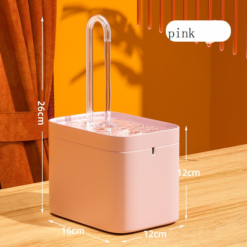 Regis Pet Grooming Supplies - Automatic Cat Water Fountain Auto Filter USB Electric Mute Cat Drinker Bowl 1.5L Recirculate Filtring Drinker For Cats Pet Water Dispenser Pink